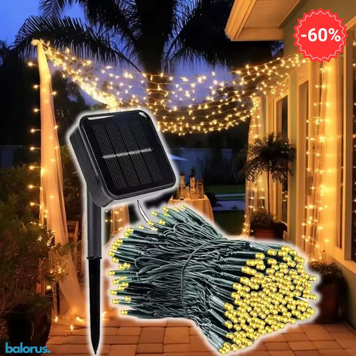 200 Luces Navidad Panel Solar